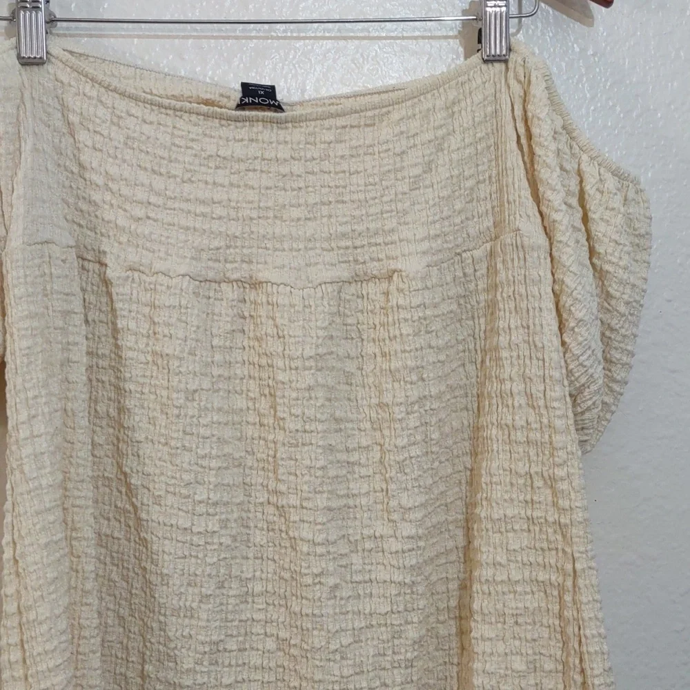 SLIGHTLY USED MONKI SOFT OFF SHOULDER SIZE XL SOFT YELLOW - Picture 7 of 7